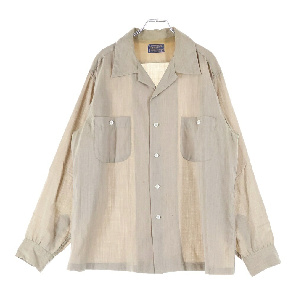 PENDLETON(ペンドルトン) 大いさ:XL 50S VINTAGE WOOL L/S SHIRT ビンテージ 絨毛 長袖プルオーバー ソリット 赤銅色【中古】【度合いB】【色合い赤銅色】【取りまわしバス発着場BRING福岡天神店】 メンズファッション-トップス-カジュアルシャツ