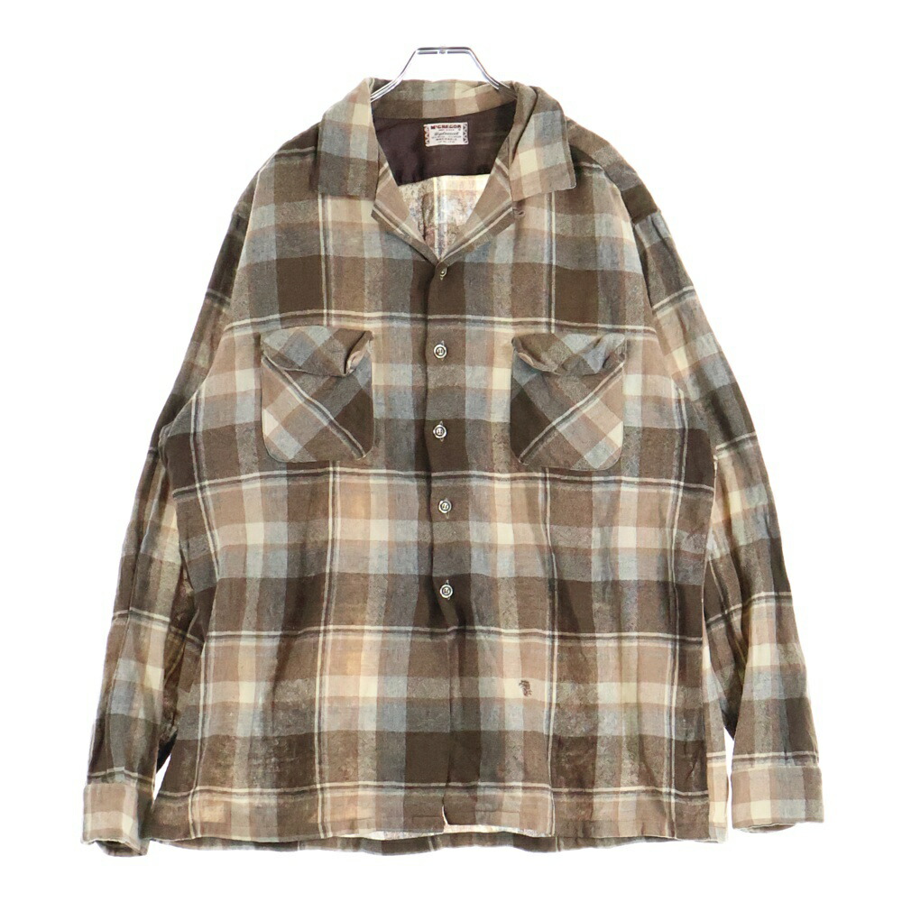 McGREGOR(マクレガー) 大きさ:XL 50S VINTAGE WOOL CHECK L/S SHIRT BOX TYPE ヴィンテージ 羊毛 長袖 読み合わせるプルオーバー ボックス席型 赤銅色/白いこと【中古】【座標軸B】【色合い赤銅色】【取りまわしバス発着場BRING横浜ビブレ店】