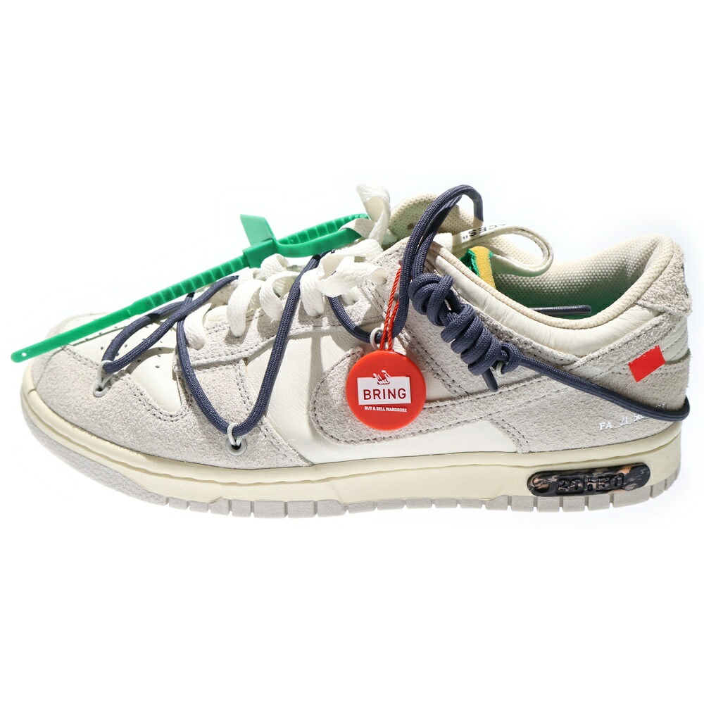 NIKE(ナイキ) 大きさ:27.0珊 ×OFF WHITE DUNK LOW The 50 Collection Lot 20 DJ0950-115 象牙色 ダンクロー ローカットスニーカーシューズ 薄墨色/緑であること US9/27.0珊【中古】【度合いB】【色つや薄墨色】【取りまわしバス発着場BRING仙台店】