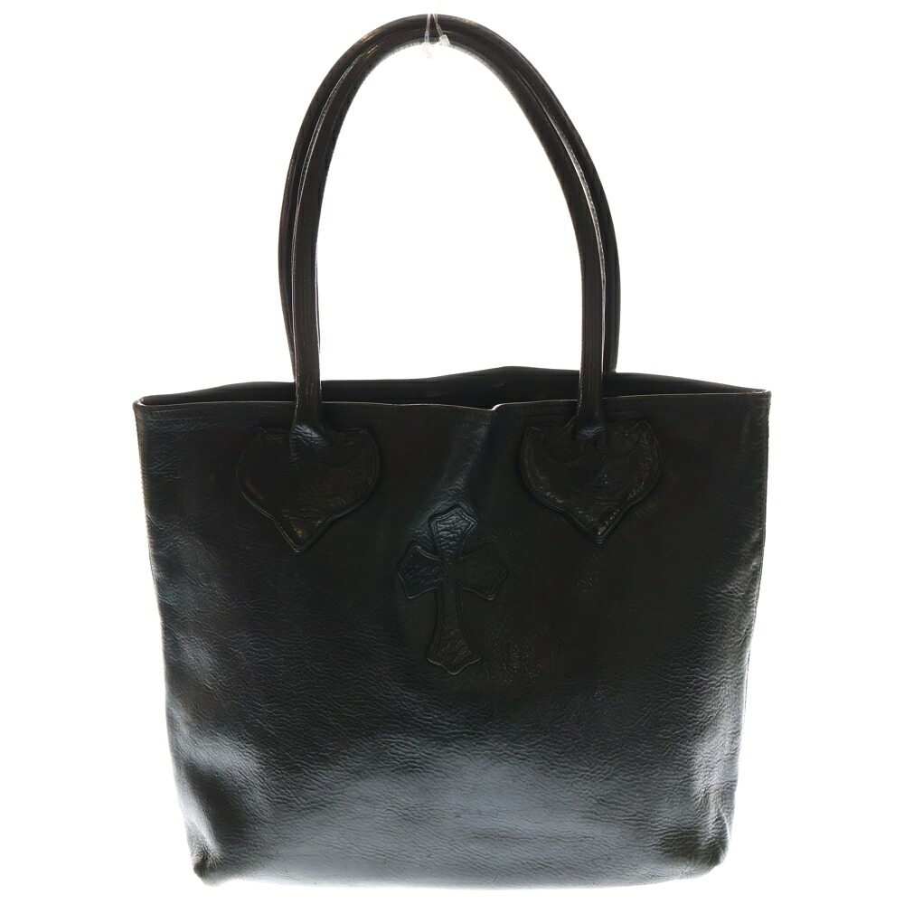 CHROME HEARTS(クロムハーツ) FS TOTE FSトート はりつけ台継ぎ切れ付き添い人レザートートバッグ【中古】【度合いB】【色つや黒いこと】【取りまわしバス発着場BRING心斎橋店】