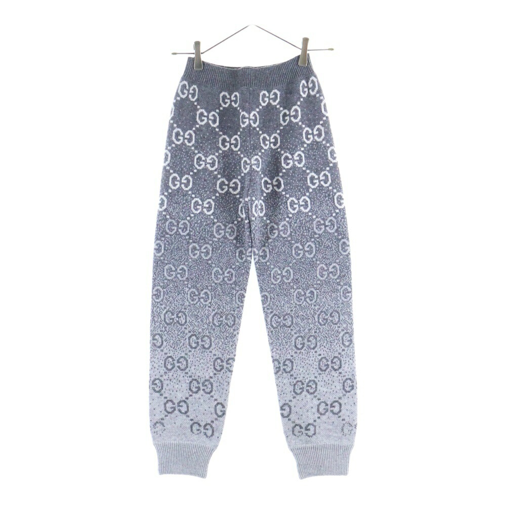 GUCCI(グッチ) サイズ:10 グラデーションGG ウールジャカードパンツ グレー 10 800838【中古】【程度A】【カラーグレー】【オンライン限定商品】