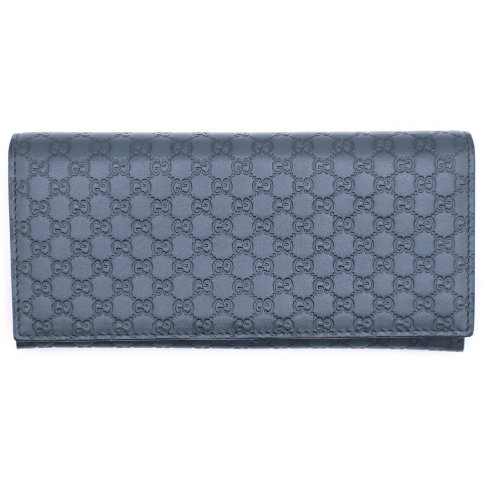 GUCCI(グッチ) GGシマ ラウンドファスナー長財布 ロングウォレット カードケース グレー レザー【中古】【程度B】【カラーグレー】【オンライン限定商品】