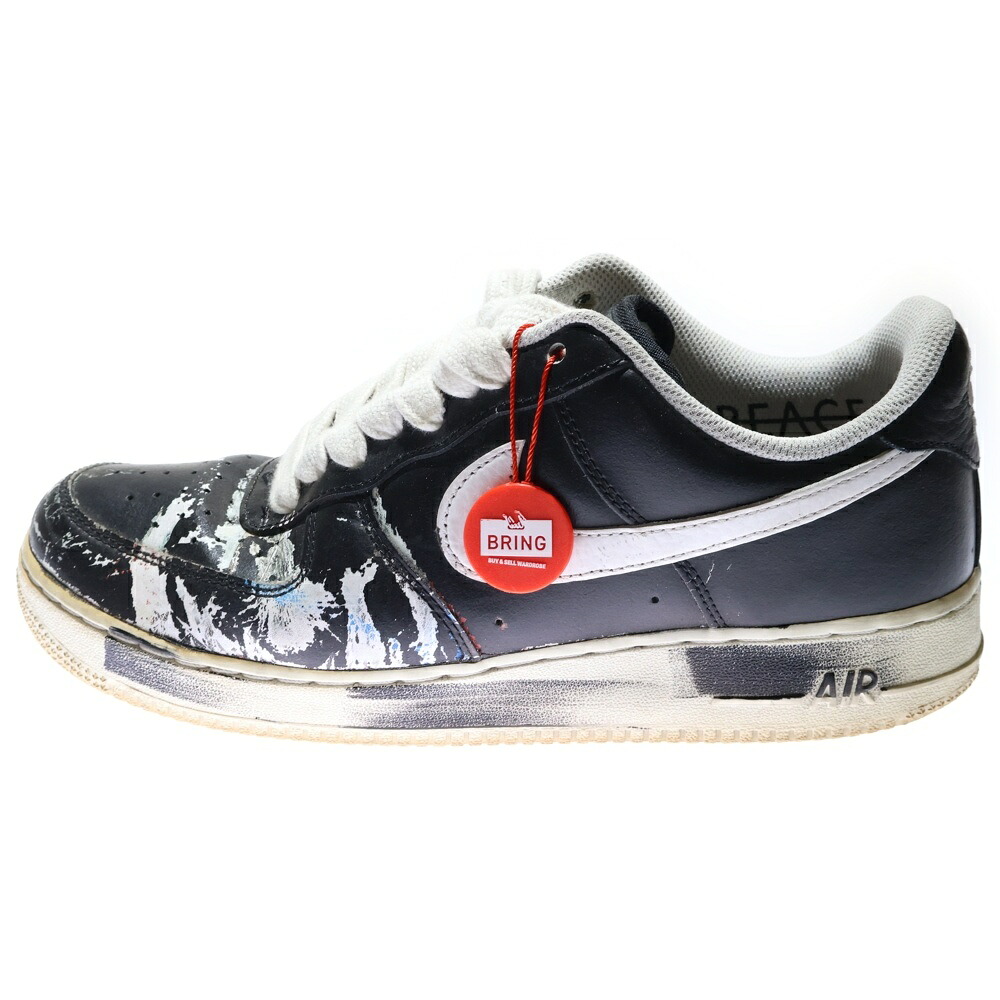 NIKE(ナイキ) 大きさ:28.0糎 ×PEACEMINUSONE AIR FORCE 1 LOW PARA NOISE ピースマイナスワン 空軍1 パラノイズ ローカットスニーカー 黒いこと US10/28糎 AQ3692-001【中古】【座標軸B】【色つや黒いこと】【取りまわしバス発着場BRING仙台店】