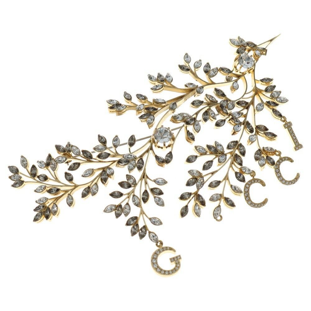 楽天市場】グッチ GUCCI ブローチ ばなにゃコラボ クリスタル ヘアピン