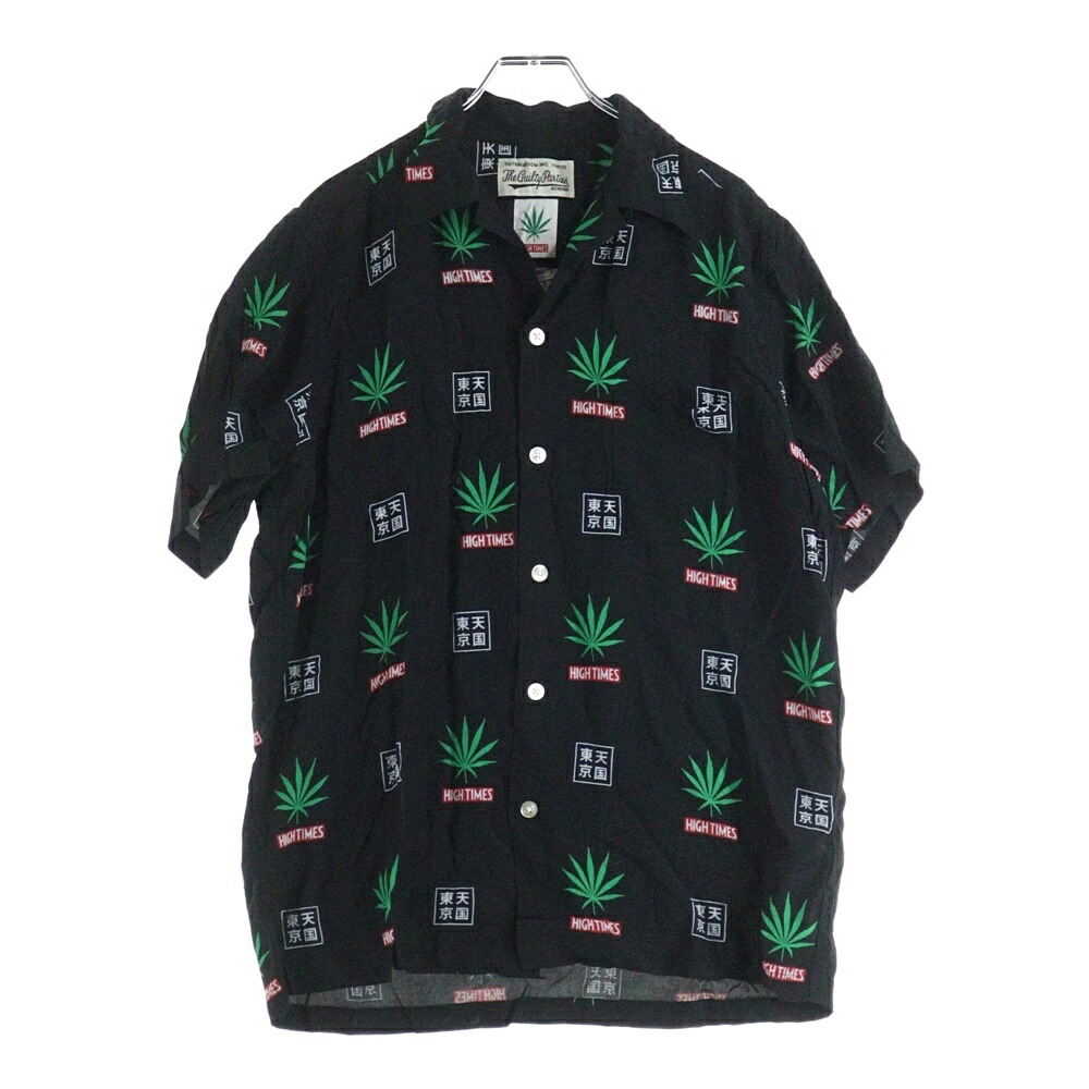 WACKO MARIA(ワコマリア) 大いさ:S 20SS ×HIGHTIMES HAWAIIAN SHIRTS ハイタイムズ ハワイアン 半袖プルオーバー 黒いこと【中古】【度合いB】【色合い黒いこと】【取りまわしバス発着場南千住バス発着場】 メンズファッション-カジュアルシャツ-トップス