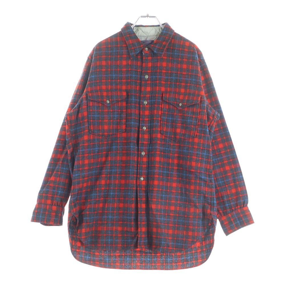 PENDLETON(ペンドルトン) 大いさ:16 1/2 50S VINTAGE CHECK L/S SHIRT オンブレ 照合のしるし プルオーバー 長袖プルオーバー 赤いこと/黒いこと/青色【中古】【度合いB】【色合い赤いこと】【取りまわしバス発着場AWESOME高円寺店】 カジュアルシャツ-メンズファッション