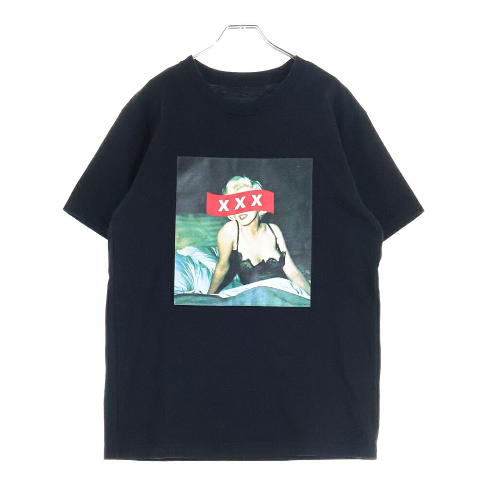 GOD SELECTION XXX(ゴッドセレクショントリプルエックス) 大いさ:M 18AW 名古屋制限事項 マリリンモンロー 写真絵刷り上げる半袖ティーシャツ カットソー 黒いこと【中古】【座標軸A】【色合い黒いこと】【オンライン制限事項商いもの】 メンズファッション-Tシャツ・カットソー-トップス