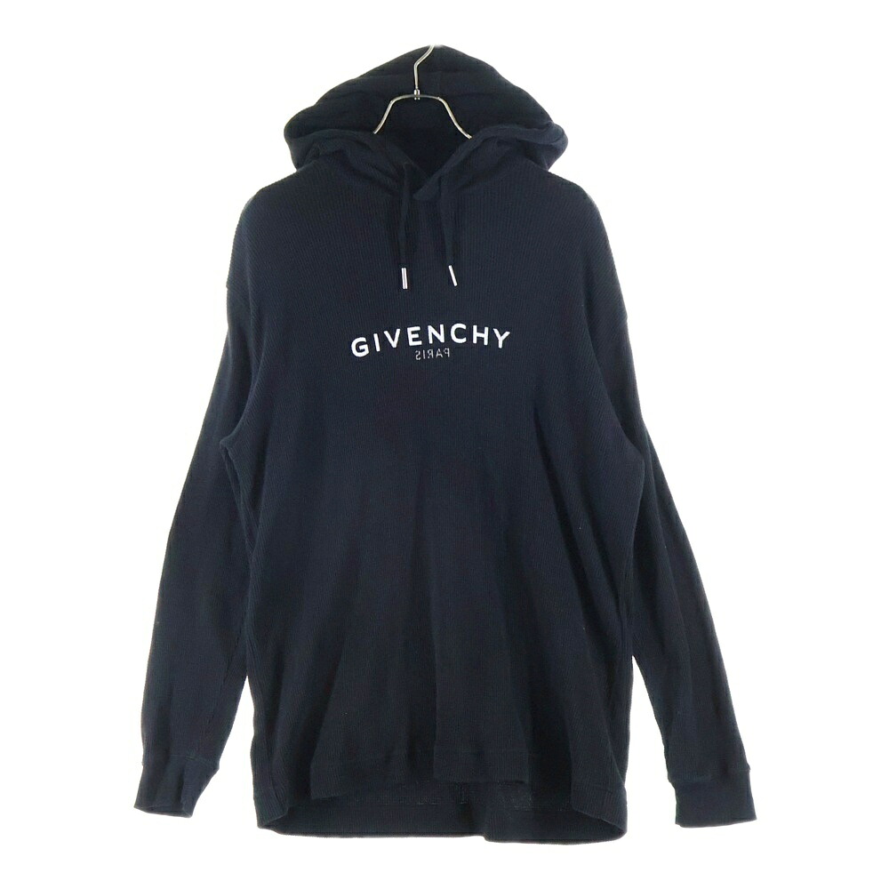 GIVENCHY(ジバンシィ) サイズ:S 23SS ロゴプリント サーマル スウェットプルオーバーパーカー ブラック BMJ0E030RX【中古】【程度B】【カラーブラック】【オンライン限定商品】｜ブランド買取・販売　BRING