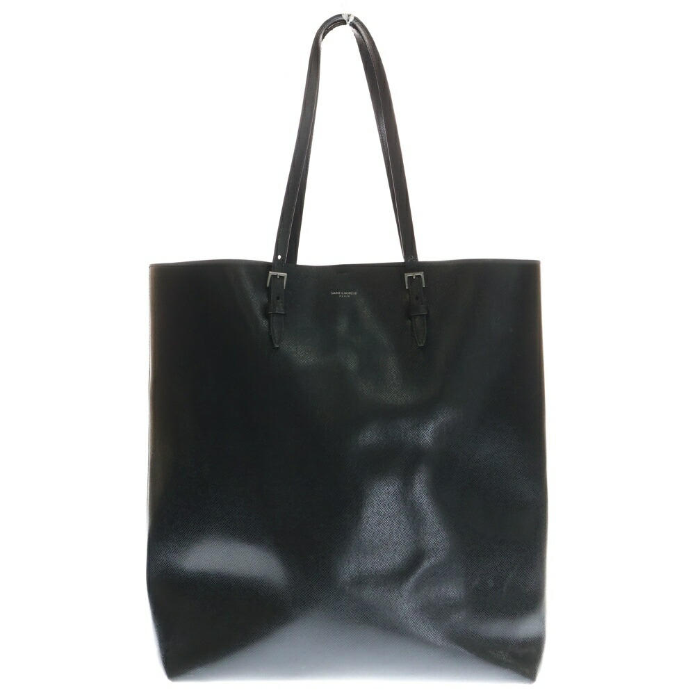 SAINT LAURENT PARIS(サンローランパリ) SHOPPING BAG なめし革 トートバッグ ハンドバック 黒いこと MAL607650【中古】【座標軸B】【色つや黒いこと】【取りまわしバス発着場渋谷】