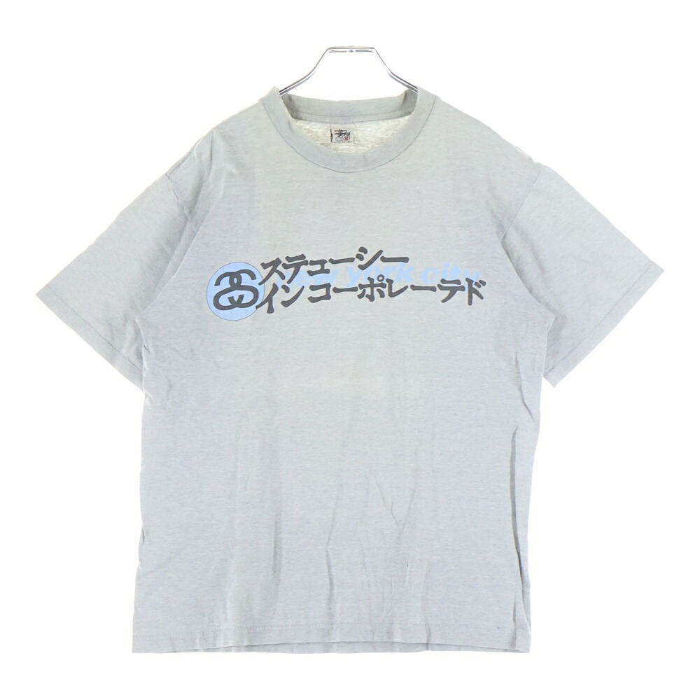 STUSSY(ステューシー) 大きさ:M 90S OLD STUSSY ヴィンテージ 年寄りの ステューシーインコーポレーテド 労働者の一団のど頚半袖プルオーバー カットソー 薄墨色【中古】【座標軸B】【色合い薄墨色】【オンライン押さえる商いもの】