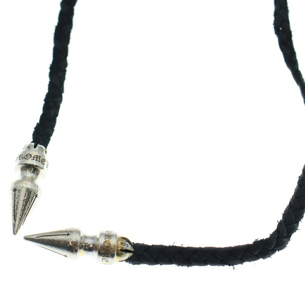 楽天市場】CHROME HEARTS TINY LEATHER BRAID W/SPIKE BOLO TIPS