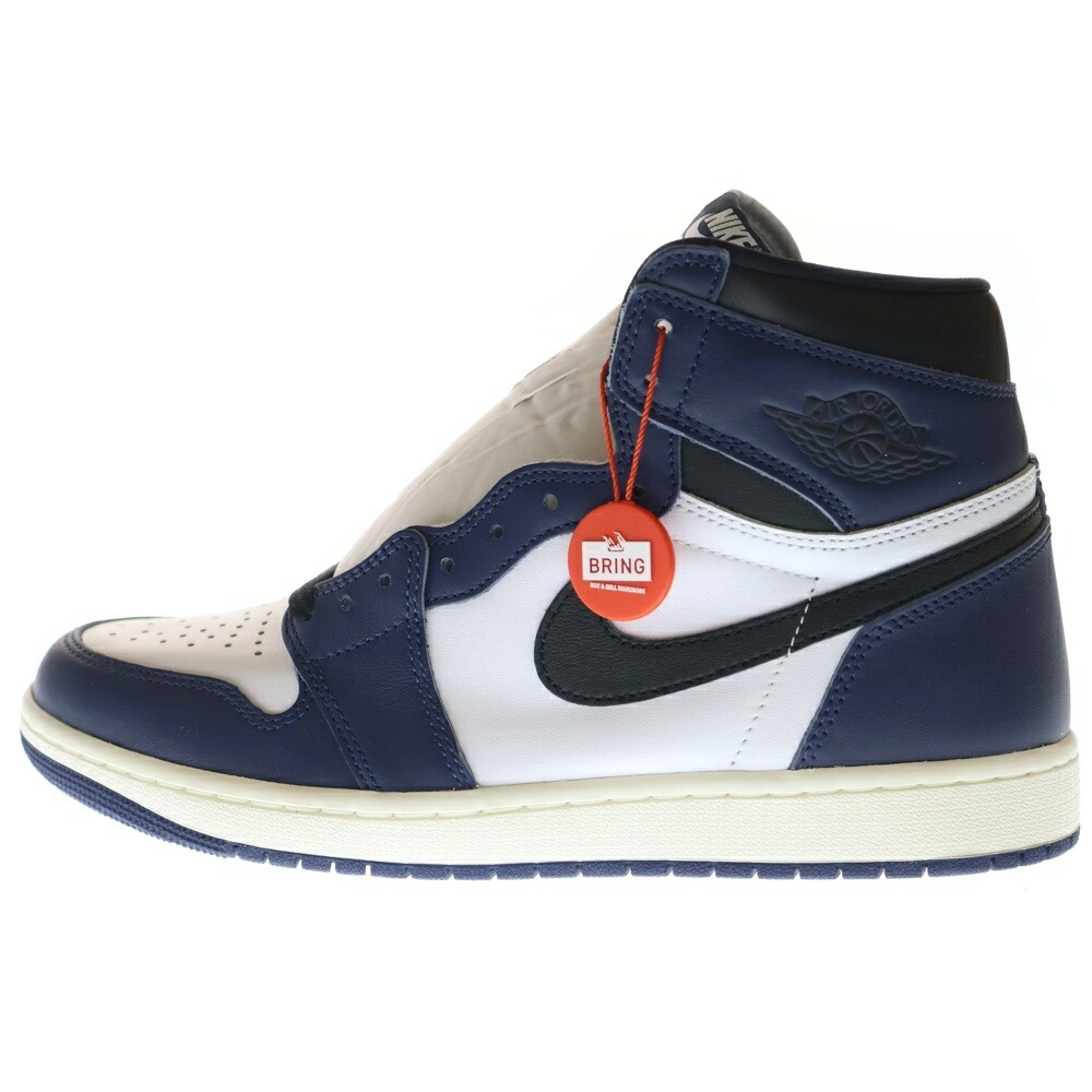 NIKE(ナイキ) 大きさ:28.5糎 AIR JORDAN 1 RETRO HIGH OG MIDNIGHT NAVY 大気圏 ジョーダン1 レトロ 十二時 ハイカットスニーカー 米国海軍/白いこと US10.5/28.5糎 DZ5485-401【新古品/中古】【座標軸S】【カラーネイビー】【取りまわしバス発着場BRING THRIFT CLOSET 幕張店】