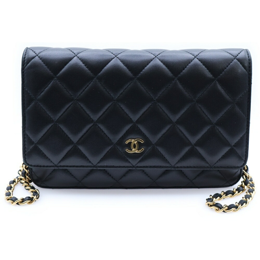 CHANEL(シャネル) マトラッセ タイムレスクラシック ココマーク ラムスキン レザー チェーン ウォレット ショルダーバッグ ゴールド金具 ブラック【中古】【程度A】【カラーブラック】【取扱店舗BRING WASTE_NOT】