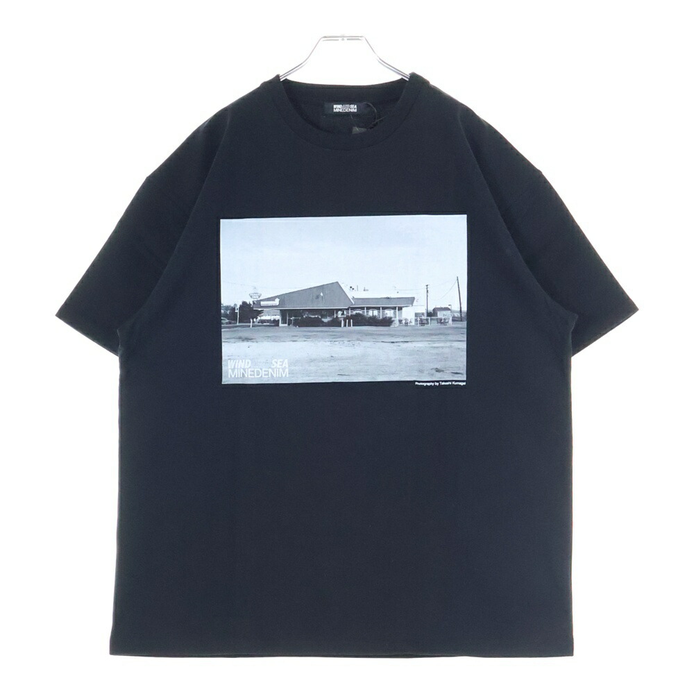 WIND AND SEA(ウィンダンシー) サイズ:XL 24SS ×MINEDENIM マインデニム PHOTO S/S TEE フォトプリント クルーネック カットソー 半袖Tシャツ ブラック WDS-C-MND-24-Q4-05【中古】【程度B】【カラーブラック】【オンライン限定商品】
