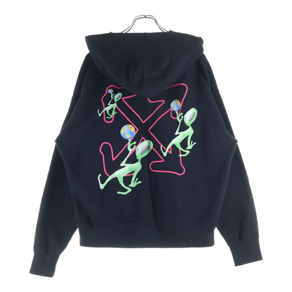 OFF-WHITE(象牙色) 大いさ:M Alien Arrow Skate エイリアンプリントプルオーバーパーカー OMBB085F22FLE016 黒いこと【中古】【度合いB】【色合い黒いこと】【取りまわしバス発着場BRING亜米利加村店】 メンズファッション-パーカー-トップス