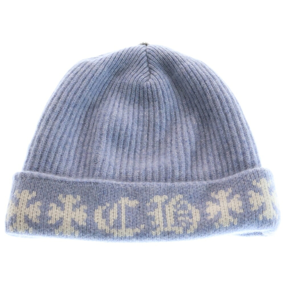 CHROME HEARTS(クロムハーツ) サイズ:- BIG DADDY ビッグダディ スターボール付きカシミヤニットビーニーニットキャップ ライトブルー【中古】【程度A】【カラーブルー】【取扱店舗BRING WASTE_NOT】|ブランド買取・販売 BRING