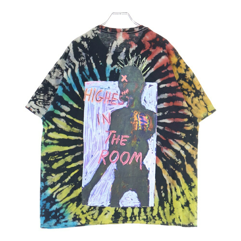 Cactus Jack(カクタスジャック) サイズ:L Travis Scott Highest In The Room Tee トラヴィススコット タイダイ半袖Tシャツ カットソー ブラック【中古】【程度B】【カラーブラック】【オンライン限定商品】