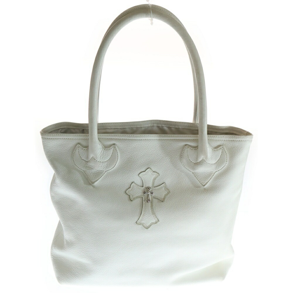 CHROME HEARTS(クロムハーツ) FS TOTE FSトート タイニーCHはりつけ台かざり付けるはりつけ台継ぎ切れ付き添い人 レザートートバッグ 白いこと【中古】【度合いB】【色つや白いこと】【取りまわしバス発着場渋谷】