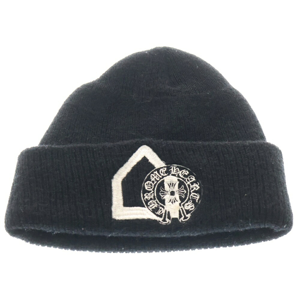 CHROME HEARTS(クロムハーツ) × DOVER STREET MARKET WOOL WATCH CAP ドーバー表どおり ウールワッチキャップ ビーニー 編み物旗がしら 鳥打ち帽 黒いこと【中古】【度合いB】【色つや黒いこと】【取りまわしバス発着場BRING福岡店】