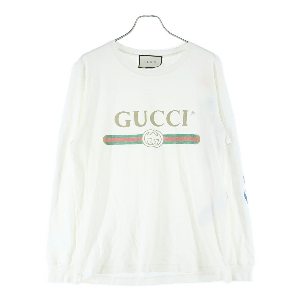 GUCCI(グッチ) 大いさ:S 火竜刺しゅう 古典派音楽長袖ティーシャツ 476330 X9V44 白いこと【中古】【座標軸B】【色合い白いこと】【取りまわしバス発着場BRING心斎橋店】