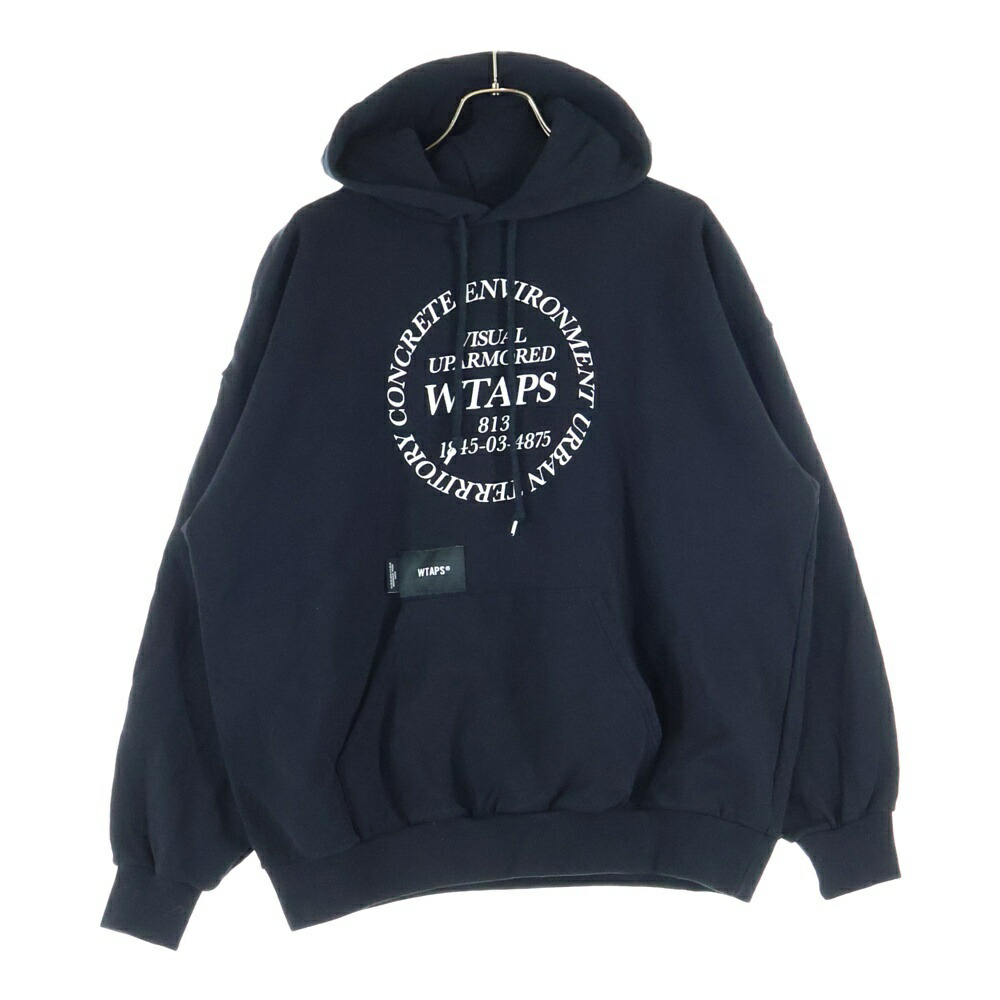WTAPS(ダブルタップス) 大きさ:3 INGREDIENTS HOODY 向こう正面刷り上げる スウェットプルオーバーパーカー 黒いこと【中古】【座標軸B】【色つや黒いこと】【取りまわしバス発着場BRING聖堂店】