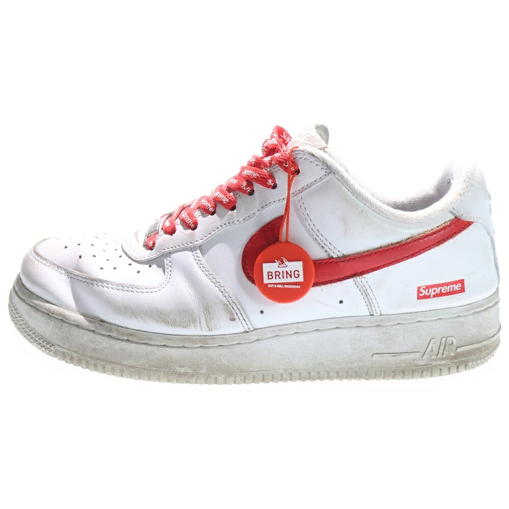 NIKE(ナイキ) 大きさ:25.5糎 ×Supreme Air Force 1 Low China Exclusive White/Speed Red CU9225-101 ×シュプリーム 空軍 ローカットスニーカー 25.5糎【中古】【座標軸B】【色合い白いこと】【取りまわしバス発着場BRING KICKS】