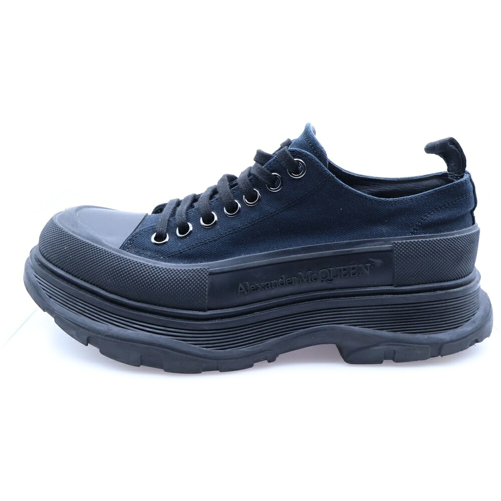 Alexander McQueen(アレキサンダーマックイーン) サイズ:42 トレッドスリック キャンバス ローカットスニーカー ブラック 676711W4RQ2【中古】【程度B】【カラーブラック】【オンライン限定商品】｜ブランド買取・販売　BRING