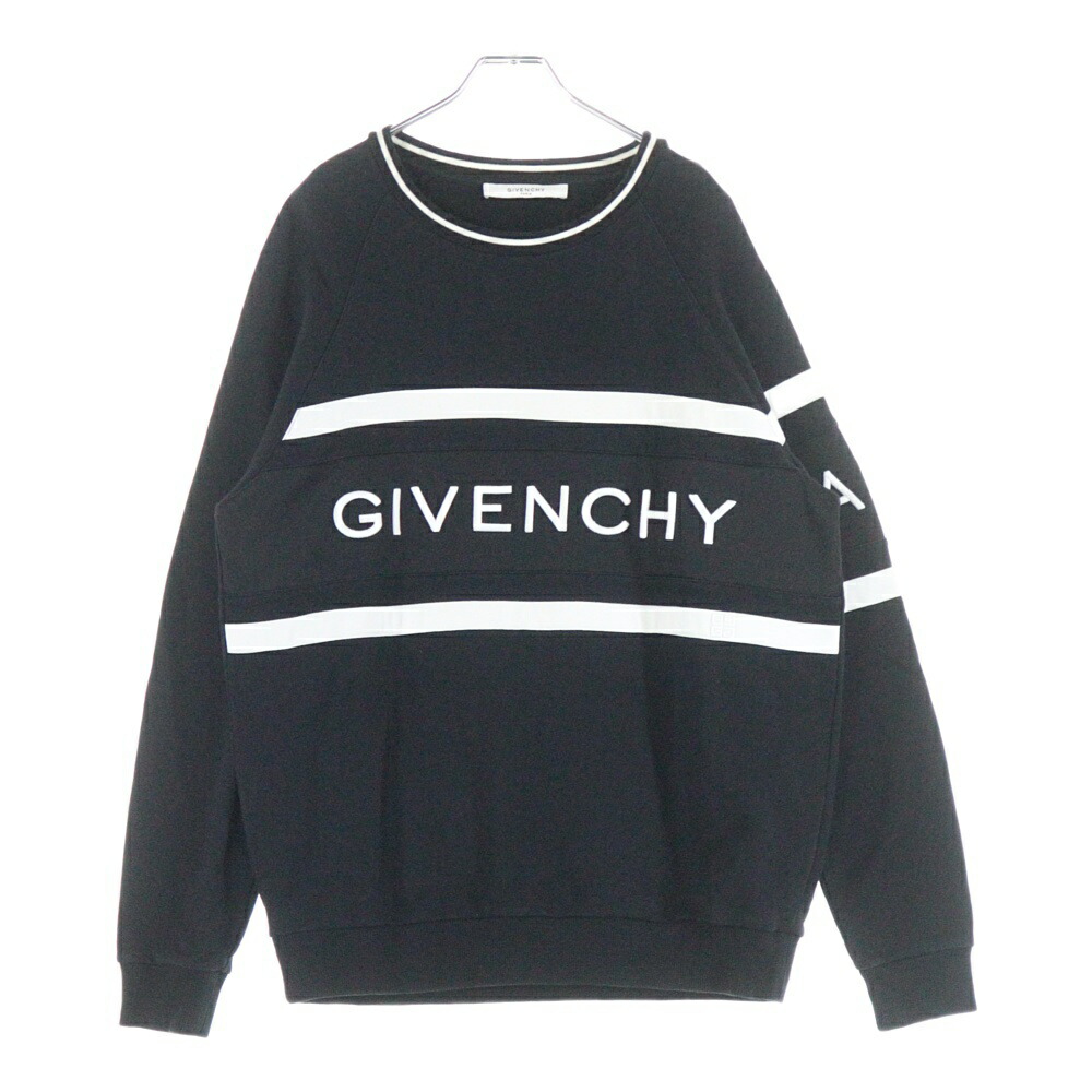 GIVENCHY(ジバンシィ) 大きさ:M Logo Embroidery Crewneck ロゴタイプ刺しゅう クルーネックスウェットトレーナー 黒いこと BMJ0383Y3P【中古】【座標軸B】【色つや黒いこと】【取りまわしバス発着場BRING渋谷ANNEX店】