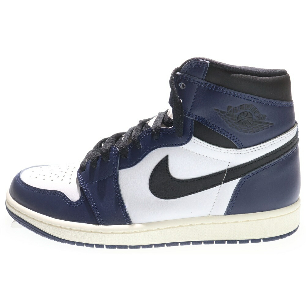 NIKE(ナイキ) 大きさ:27.5糎 AIR JORDAN 1 RETRO HIGH OG MIDNIGHT NAVY エアジョーダン レトロ 十二時 米国海軍 ハイカットスニーカー 白いこと/米国海軍 US9.5/27.5糎 DZ5485-401【新古品/中古】【座標軸S】【色合い白いこと】【取りまわしバス発着場BRING THRIFT CLOSET 幕張店】