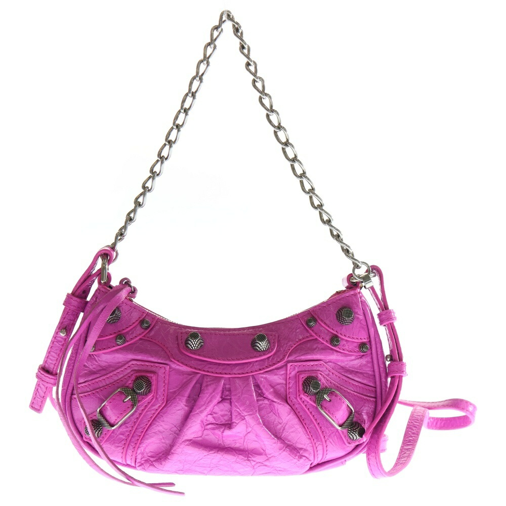 BALENCIAGA(バレンシアガ) ルカゴール ショルダーバッグ レザー ピンク 695814【中古】【程度A】【カラーピンク】【取扱店舗BRING渋谷ANNEX店】