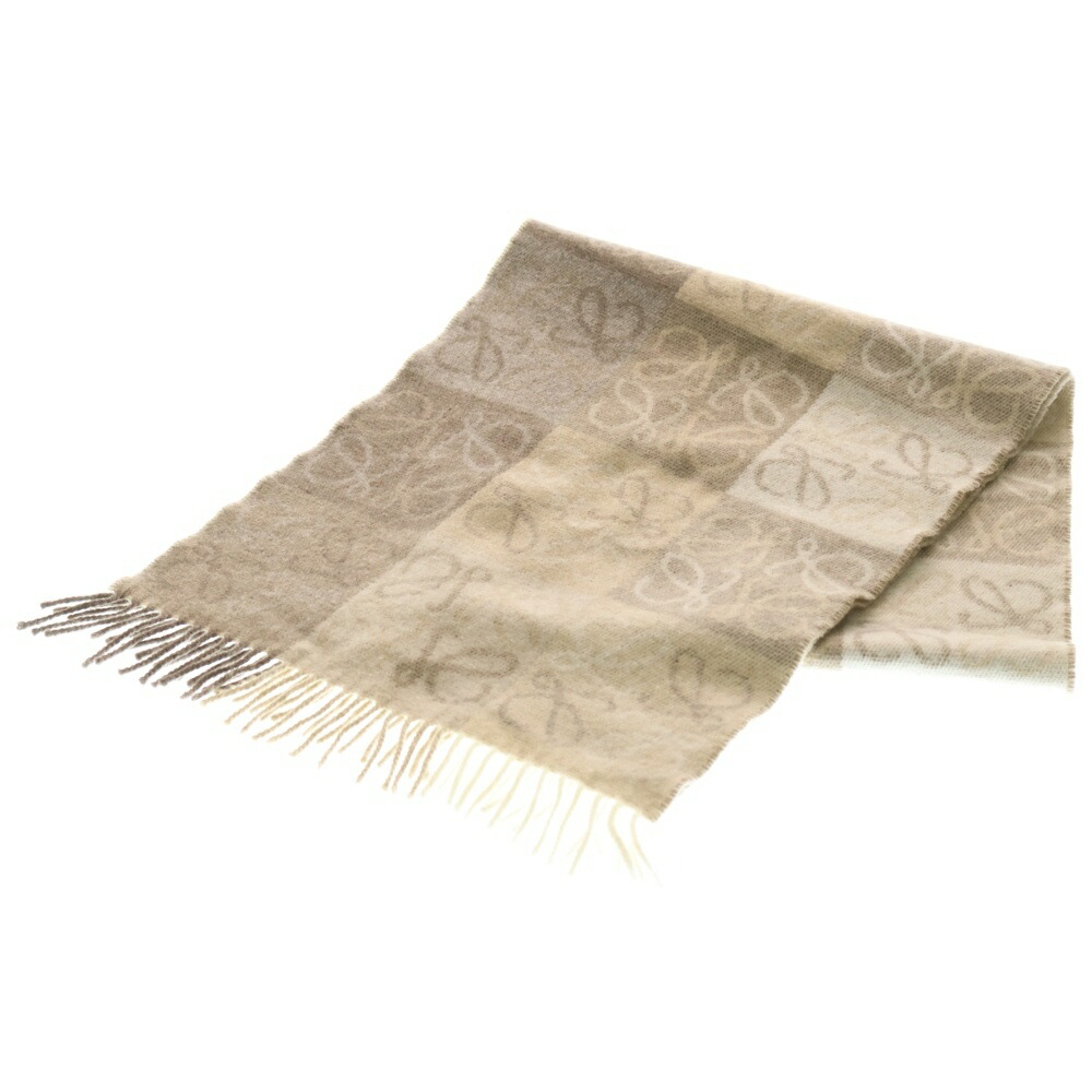 LOEWE ロエベ　ウールマフラー　キャメル　アナグラム刺繍 楽天市場】ロエベ LOEWE マフラーアナグラム刺しゅう入り ウール90