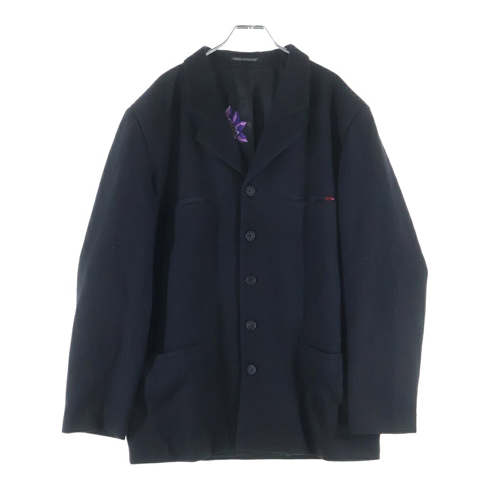 Y\u0027s for men(ワイズフォーメン) 大きさ:3 25AW フラワーモチーフデザイン マルチ衣嚢 羊毛 シングル テーラードジャケット 黒いこと MJ-J16-802【中古】【座標軸B】【色合い黒いこと】【オンライン制限事項商いもの】