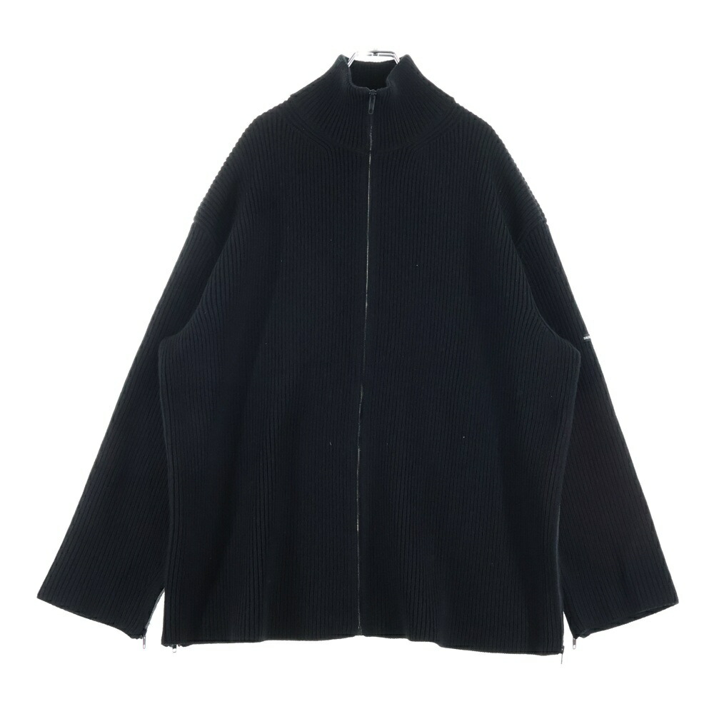 BALENCIAGA(バレンシアガ) 大きさ:XS 21SS Oversized Knit Zip-Up オーバーサイズニット ジップアップセーター ドライバーズニット 黒いこと 646486 T3189【中古】【座標軸A】【色合い黒いこと】【オンライン押さえる商いもの】