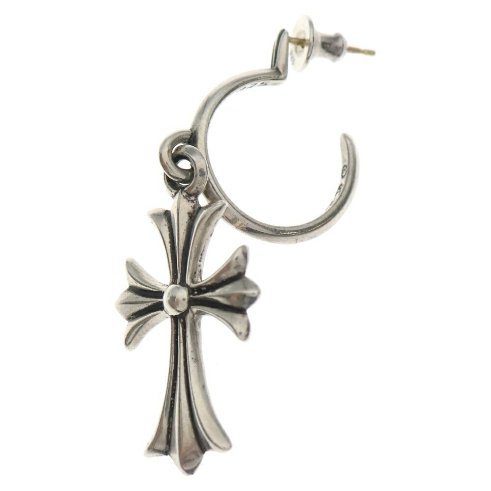 CHROME HEARTS(クロムハーツ) TINY CH CROSS タイニーCHはりつけ台 フープピアス しろがね色 BCA115【中古】【度合いB】【色つやしろがね色】【取りまわしバス発着場OneStyle名古屋運動場店】