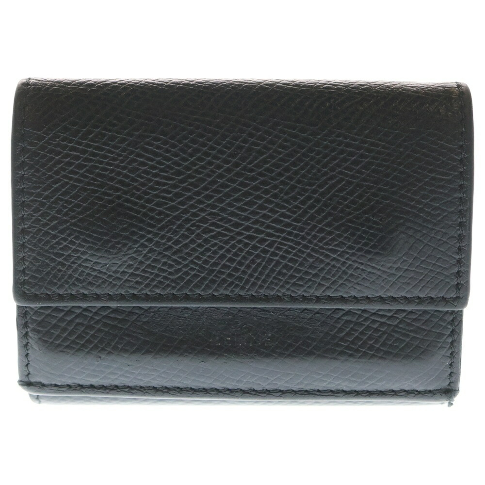 CELINE(セリーヌ) Folded Compact Wallet フォールデッド コンパクトウォレット 三つ折り財布 ブラック F-FG.1293【中古】【程度B】【カラーブラック】【取扱店舗BRING仙台店】