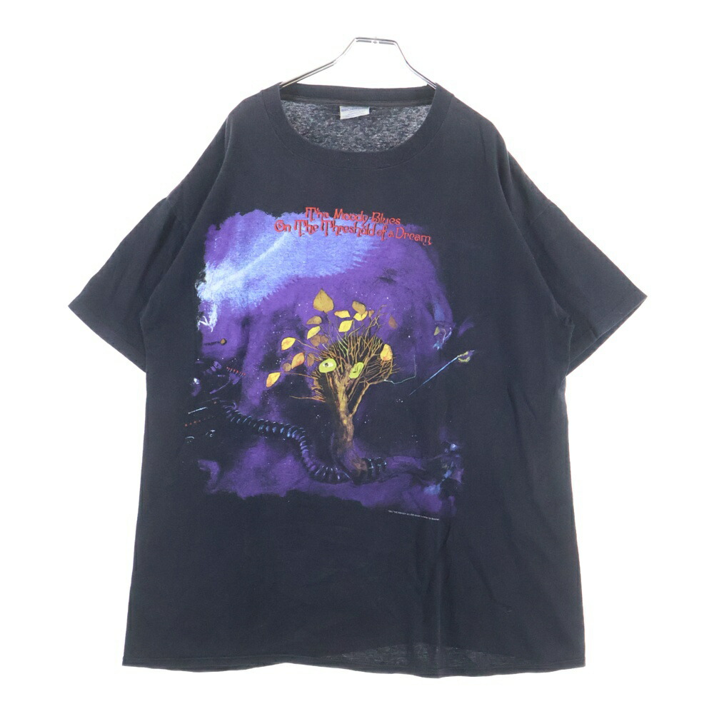 VINTAGE(ヴィンテージ) 大きさ:XL 90s THE MOODY BLUES ON THE THRESHOLD OF A DRAEM ムーディーブルース 会社組織 半袖プルオーバー カットソー 黒いこと【中古】【座標軸B】【色合い黒いこと】【取りまわしバス発着場AWESOME原宿店】