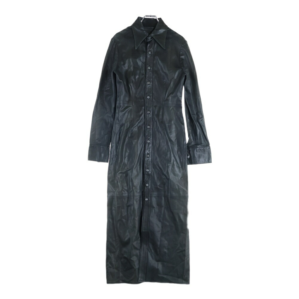 CHROME HEARTS(クロムハーツ) 大きさ:S クロスボールボタン レザーロングコート 上衣 黒いこと【中古】【座標軸B】【色合い黒いこと】【取りまわしバス発着場OneStyle原宿店】