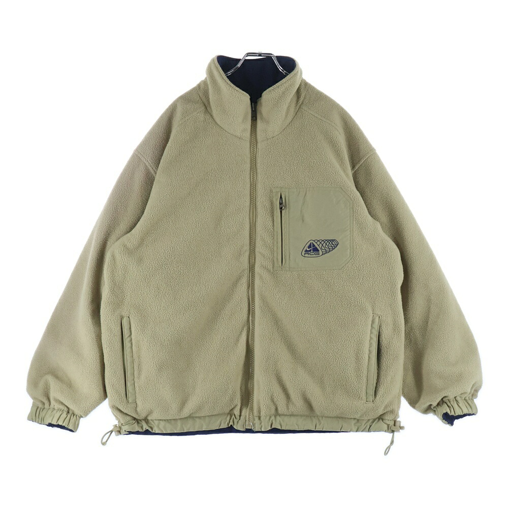 NIKE ACG(ナイキエーシージー) サイズ:XL 00S ALL CONDITIONS GEAR ZIP UP REVERSIBLE FLEECE NYLON JACKET リバーシブル フリース ナイロン ジャケット ブラウン/ネイビー F0-VTG【中古】【程度B】【カラーブラウン】【オンライン限定商品】｜ブランド買取・販売　BRING