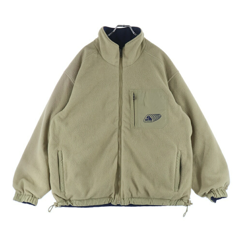 楽天市場】02年製 NIKE ACG Nylon × Fleece Reversible Jacket 黒灰 M
