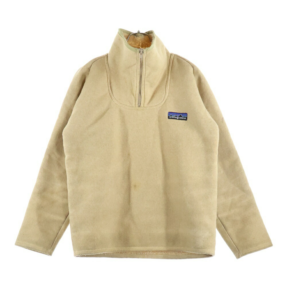 PATAGONIA(パタゴニア) 大きさ:M 80S VINTAGE PILE JACKET ヴィンテージ フリース パイル ハーフジップ ティーシャツ上衣 ベージュ【中古】【座標軸C】【色合いベージュ】【オンライン制限事項商いもの】