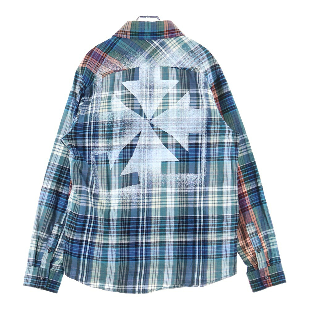 OFF-WHITE(オフホワイト) サイズ:M 20AW STENCIL FLANNEL CHECK SHIRT チェック総柄 バックスプレーロゴプリント フランネル 長袖シャツ マルチ OMGA133E20FAB001【中古】【程度B】【カラーマルチカラー】【取扱店舗BRING THRIFT CLOSET 幕張店】|ブランド買取・販売 BRING