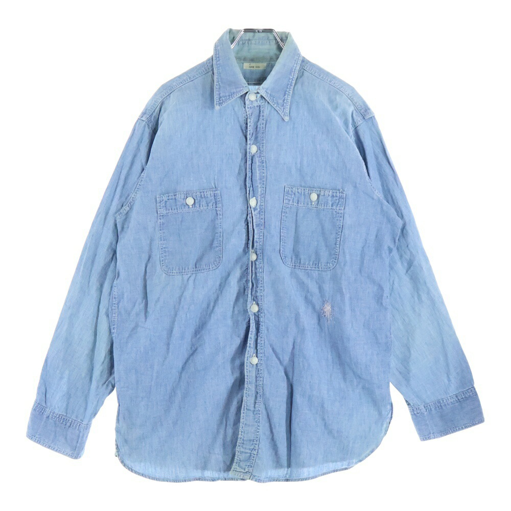 VINTAGE(ヴィンテージ) 50-60S VINTAGE シャンブレー マチ付き添い人 長袖プルオーバー インディゴ【中古】【座標軸C】【色合い青色】【取りまわしバス発着場AWESOME高円寺店】