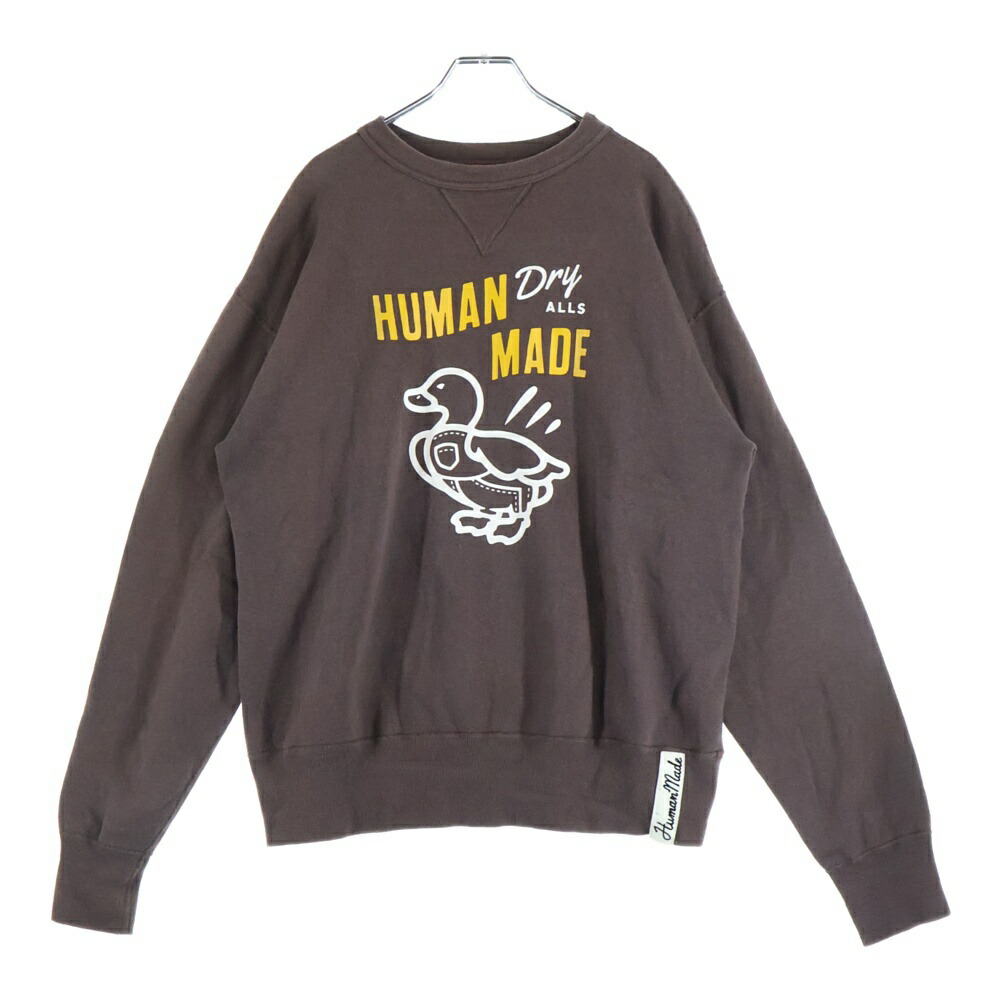 HUMAN MADE(ヒューマン御手伝いさん) 大きさ:L 25SS TSURIAMI SWEATSHIRT フロントダックプリント Vガゼット 労働者の一団素っ首 スウェットトレーナー 赤銅色 HM29CS014【中古】【座標軸B】【色つや赤銅色】【取りまわしバス発着場渋谷】