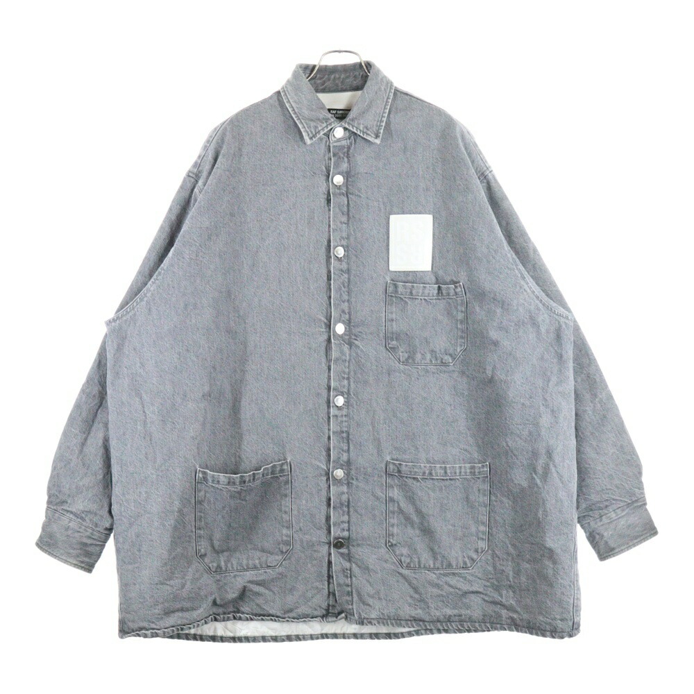 RAF SIMONS(ラフシモンズ) サイズ:M 20AW PADDED BIG FIT DENIM SHIRT パデット ビッグ フィット デニムシャツジャケット グレー 202-249【中古】【程度B】【カラーグレー】【取扱店舗BRING福岡天神店】