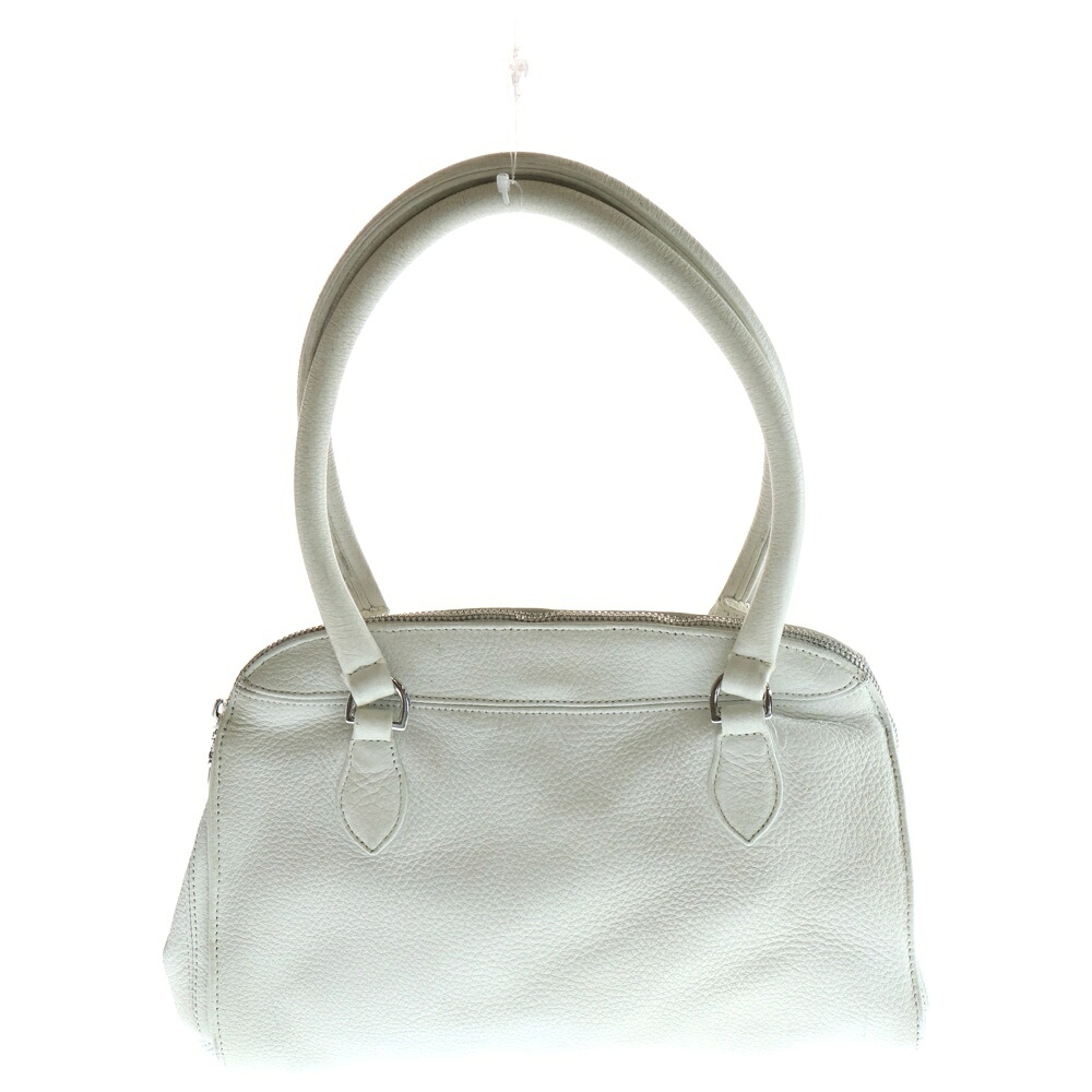 CHROME HEARTS(クロムハーツ) ロジウム一部分 ホワイトレザーハンドバッグ【中古】【座標軸B】【色合い白いこと】【取りまわしバス発着場原宿】