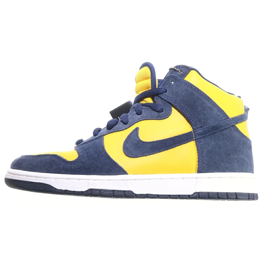 NIKE(ナイキ) 大きさ:28.0珊 【褒めたたえる用2005年製】DUNK HIGH MICHIGAN ダンク ミシガン湖 ハイカットスニーカー 黄色/米国海軍 US10/28.0珊 305050-741【中古】【度合いB】【色つや黄色】【オンライン押さえる商いもの】