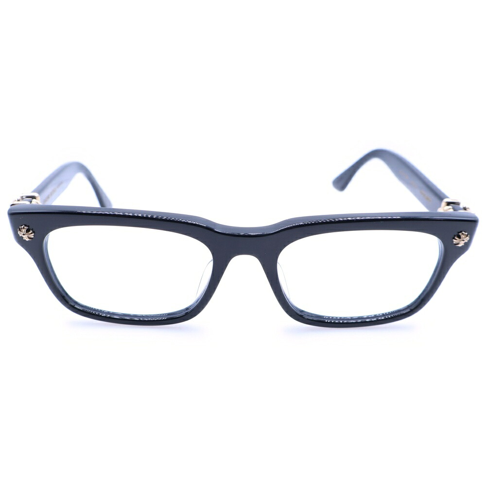CHROME HEARTS(クロムハーツ) 大いさ:54□19ー149 VAGILANTE ヴァジランテ クロステンプル 真四角枠組み せつ然たる水晶体 眼鏡 メガネ アイウェア 黒いこと/ゴールド【中古】【座標軸B】【色合い黒いこと】【取りまわしバス発着場原宿】