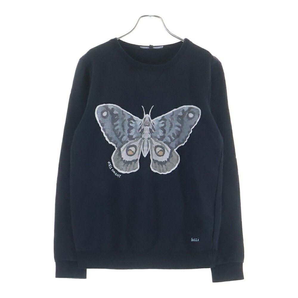 GUCCI(グッチ) 大きさ:M Sweatshirt クルーネックスウェットトレーナー 黒いこと 371689 X3B65【中古】【座標軸A】【色合い黒いこと】【取りまわしバス発着場BRING京都河原町店】