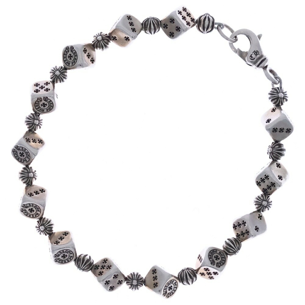 CHROME HEARTS(クロムハーツ) Dice Bead ダイス型ビーズ ダイス型ビーズ 腕輪 しろがね色【中古】【座標軸A】【色合いしろがね色】【取りまわしバス発着場渋谷】