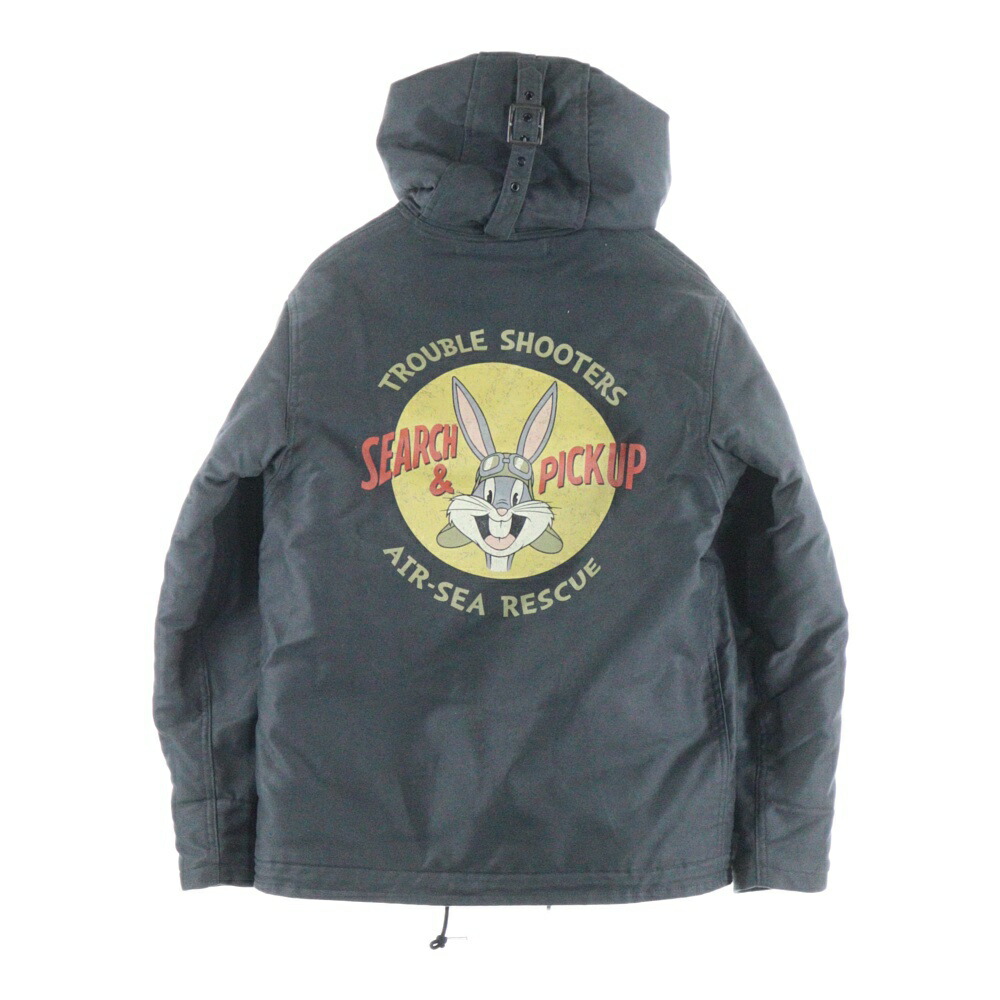 TOYS McCOY(トイズマッコイ) サイズ:36 N-1 HOODED COAT BUGS BUNNY 6TH ERS AIR-SEA RESCUE バッグスバニー フーデッド デッキジャケット コート ブラック TMJ1914【中古】【程度B】【カラーブラック】【オンライン限定商品】
